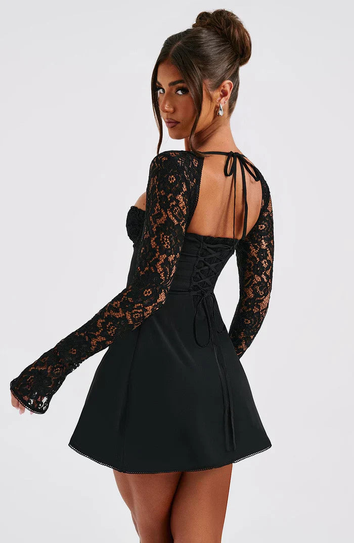 Charmante Lace Sleeves Dress