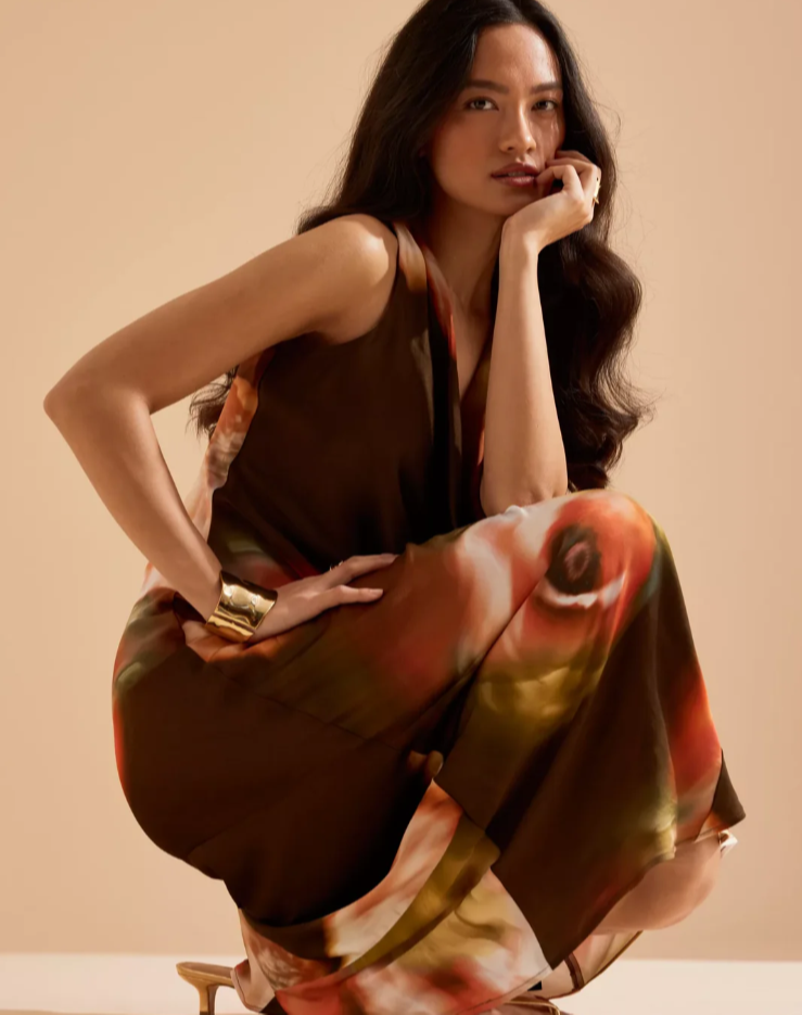 Gracie Cowl-Neck Maxi Slip Dress - Ember