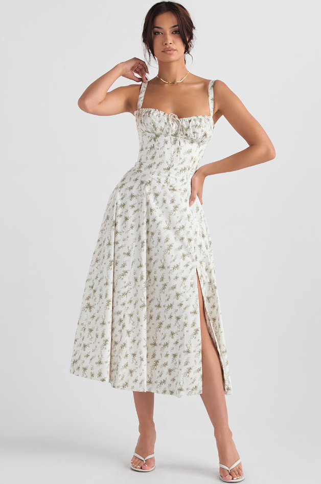 Carmen Floral Print Bustier Sundress