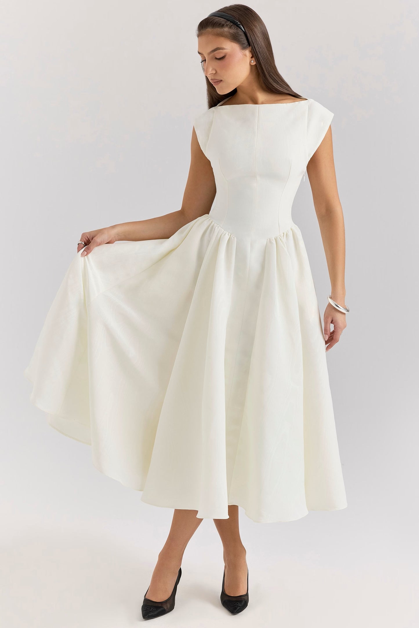 Debutante Midi Dress - Ivory