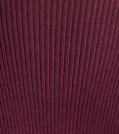 Chic Staple Ribbed Knit Dress-Burgundy