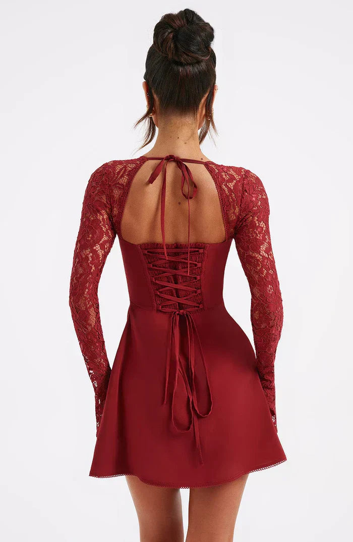 Charmante Lace Sleeves Dress