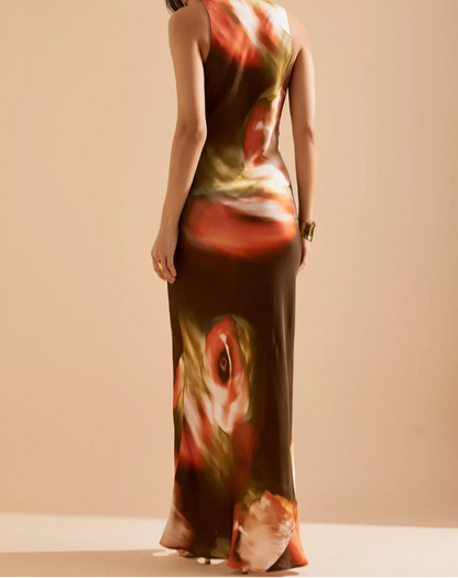 Gracie Cowl-Neck Maxi Slip Dress - Ember